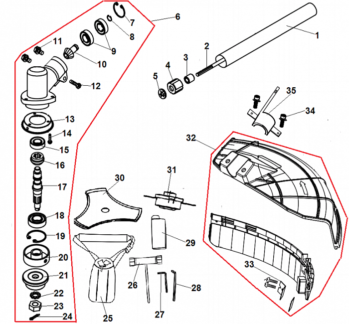 6 РЕДУКТОР - КОЖУХ ТРИММЕР CHAMPION Т446