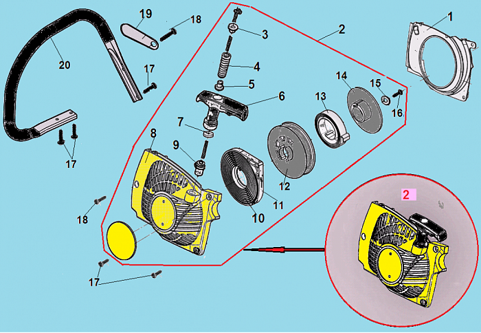 5 СТАРТЕР  БЕНЗОПИЛА CHAMPION 241-16